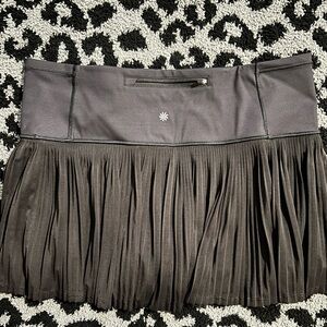 Athleta Black Pleated Mesh Mini Skort Tennis Skirt